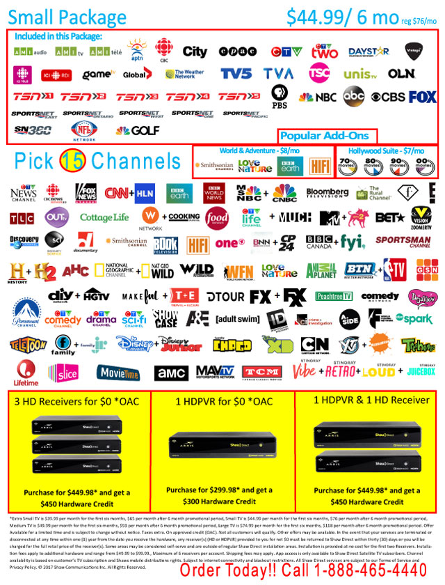 Snidey's Sales and Service Satellite TV from Shaw Direct