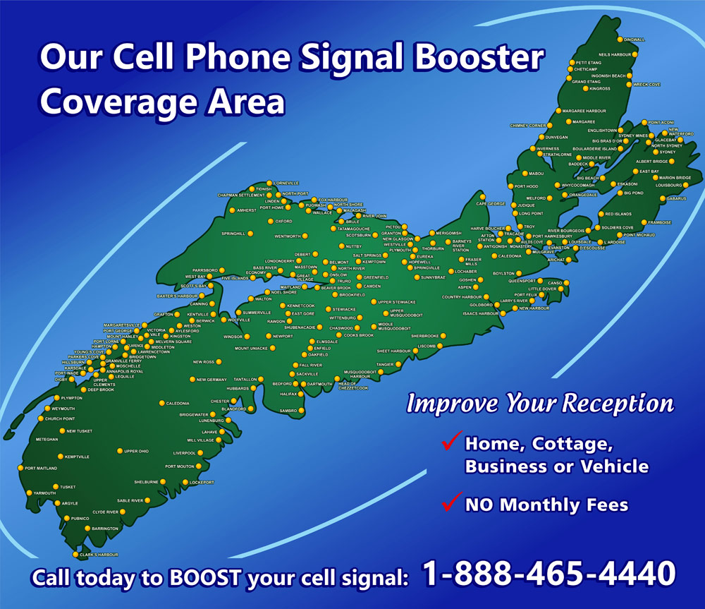 Coverage Map for SureCall Mobile Signal Boosters