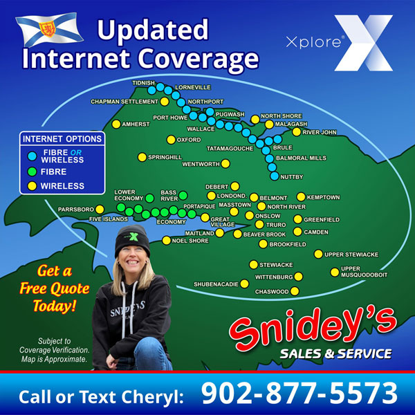 Snidey's Xplore Coverage - Cumberland and Colchester Counties